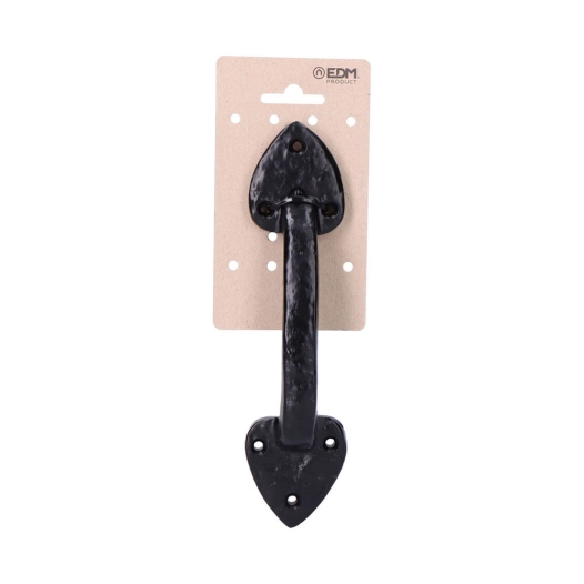 Poignée De Porte Standard 210mm Forge Noire En Carton Suspendu Edm