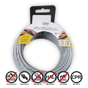 Bobine Fil Électrique Flexible 1,5mm Gris Sans Halogène 15m