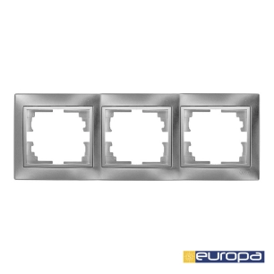 Cadre Horizontal Pour 3 Elements Couleur Argent 225x81x10mm S.Europa Solera Erp73au