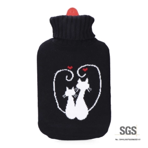 Sac À Eau Chaude Noire Modèle Chats Amoureux 2 L
