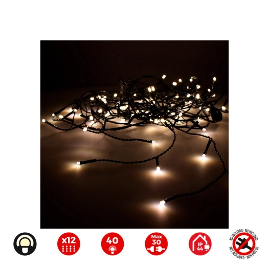 Rideau Icicle Easy-Connect 2x0,5m 12 Bandes Blanc Chaud 30v (USAGE Int. Ext.) Edm Total 0,72w