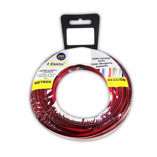 Bobine Câble Parallel 2x0,75mm Noir/Rouge 15m (AUDIO)