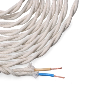 Câble Textile Tressé 2x0.75mm Coton 5m