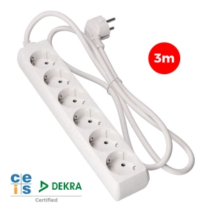 Multi-Prise 6 Bases Schuko 3m 3x1.5mm Edm
