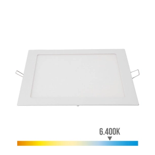 Downlight Led Encastrable Carre 20w Lumière Froide 6400k 1500lm Blanc 22x22cm Edm