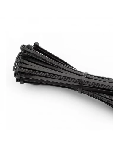 Colliers De Serrage Plastique Réutilisables Noir 300x4,5mm (SACHET 100 U.) Nylon De Haute Qualité