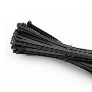 Colliers De Serrage Plastique Réutilisables Noir 300x4,5mm (SACHET 100 U.) Nylon De Haute Qualité