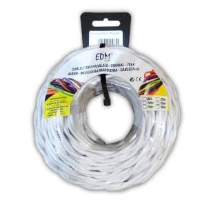 Câble Parallel Textile Torsadé 2x1mm Blanc 5m