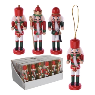 Figurine Casse-Noisette En Bois 4x3x12,5cm, Set De 3 Pieces