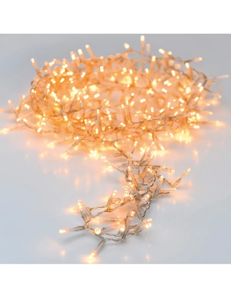 Guirlande Fixe Mini-Light 120 Ampoules Blanc Chaud Câble Transparent 12m