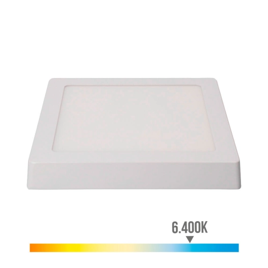 Downlight Led À Surface Carre 20w 1500lm 6400k Blanc Lumière Froide 22,5x22,5x4cm Edm