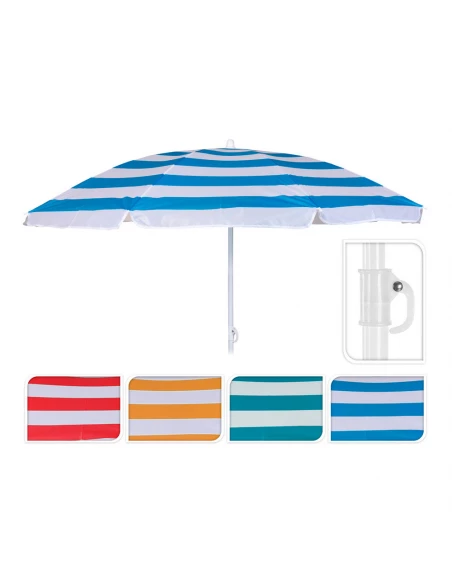 1 Parasol De Plage Ø145x180cm Modèle Méditerranéen. Couleurs suivant arrivage