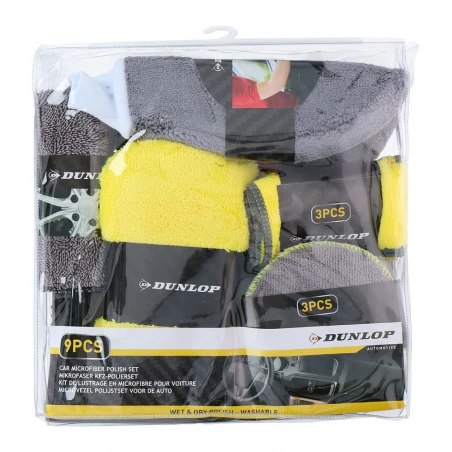 Set De Nettoyage De Voiture 9 Pièces Dunlop