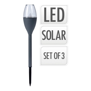 Set 3 Lampes Solaires Couleur Gris
