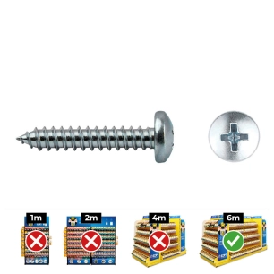 Vis Tete Cylindrique Philips Din 7981 4,2x45 Zinc Plat. Boîte 250 Uni. Celo