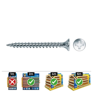Boîte De 250 Vis À Bois Pz Fraisées Din/Ref Vlox 5 X 30 Zinqué + Lubr. Celo