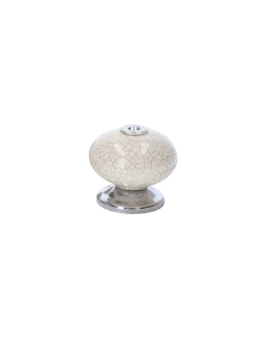 Lot 4 Boutons Ronds Pour Meuble Porcelaine Blanc Mod.E509 Ø40mm. Rei