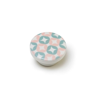 Lot 4 Boutons Ronds Pour Meuble Bois Rose Mod.E222 Ø40mm. Rei