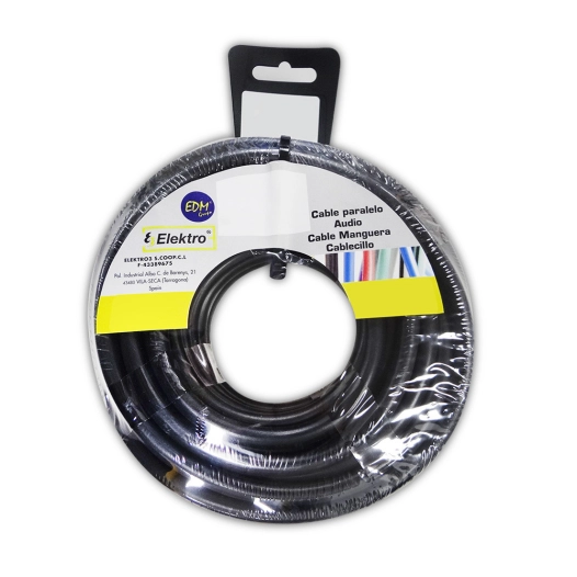 Bobine Câble Tubulaire Acrylique 2x1,5mm 1000v Noir 10m