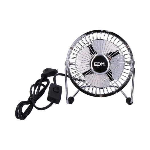 Mini Ventilateur De Table Industriel Chrome Puissance: 15w Pales: Ø10x15cm Edm