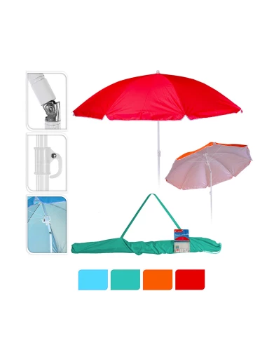 Parasol De Plage Ø160cm Plusieurs Couleurs Au Choix, Avec Housse