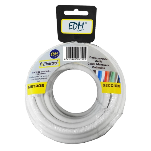 Bobine Câble Plat Blanc 2x0,75mm 20m (AUDIO)