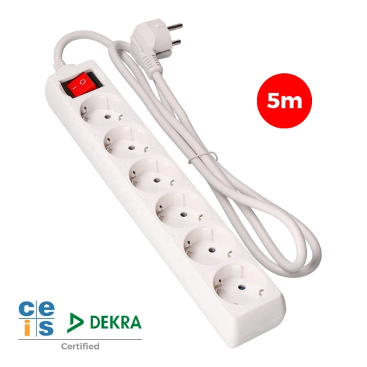 Bloc 6 prises 2p+t 16a +inter blanc - ZENITECH