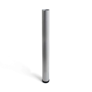 Pied Réglable Cylindre En Acier Couleur Aluminium Mod.406g. Hauteur 71cm. Rei