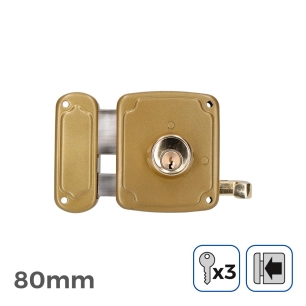 Serrure Gauche 80mm 3 Clés Inclus