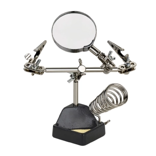 Support De Fer À Souder Avec Loupe Et Pince Crocodile Hrv7570 Nimo.