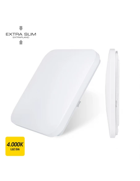 Applique En Surface Led Extra-Plat 12w 4000k Carré 28x28x6.3cm Edm