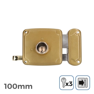 Serrure Droite 100mm 3 Clés Inclus