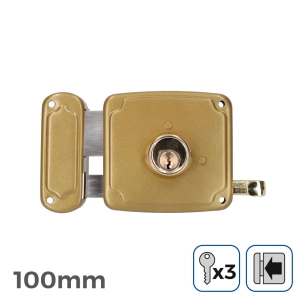 Serrure Gauche 100mm 3 Clés Inclus