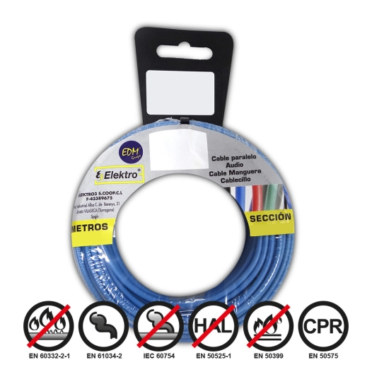 Bobine Fil Électrique Flexible 2,5mm Bleu Sans Halogène 20m
