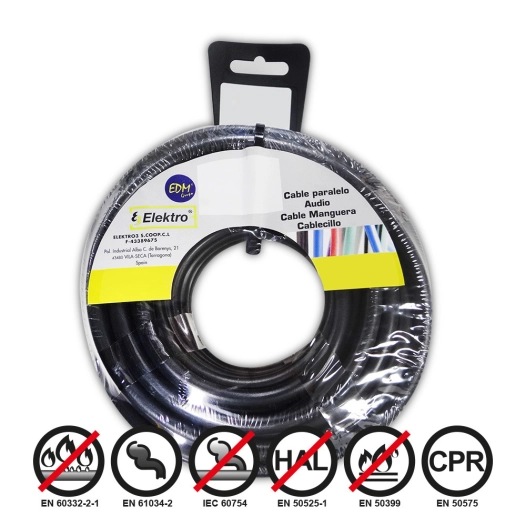 Bobine Fil Électrique Flexible 2,5mm Noir Sans Halogène 20m
