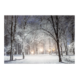 Panneau Led Paysage Enneigé 58x1,5x38cm 6 Leds 2 Modèles Assortis