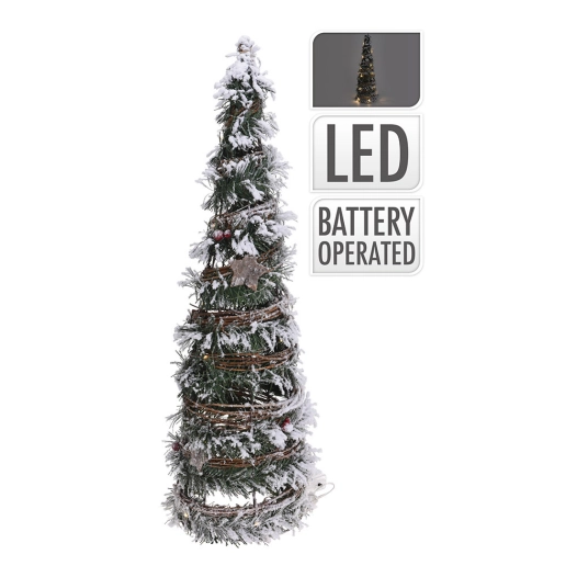Sapin De Noel En Rotin Avec 30 Leds - 60cm