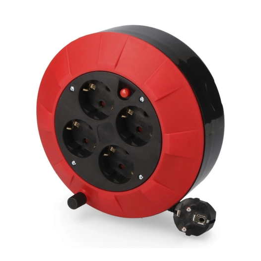 Enrouleur De Câble Domestique 5m 3x1mm 4 Prises T/Tl À Protection Thérmique Edm