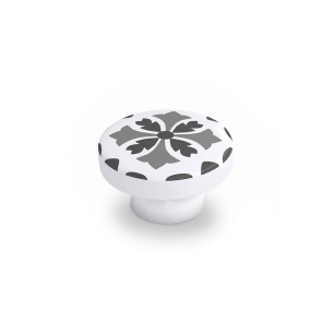Lot 4 Boutons Ronds Pour Meuble Bois Gris Mod.E243 Ø38mm