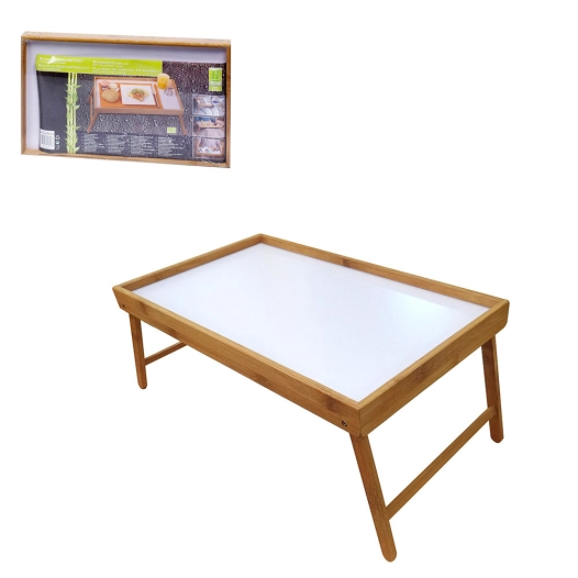 Plateau Pliable Pour Petit Déjeuner Au Lit Bamboo 50x30x22cm