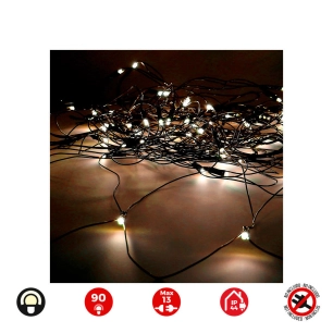 Rideau Red Icicle Easy-Connect 2x1,5m 90 Led Blanc Chaud 30v (USAGE Int. Ext.) Edm Total 1,62w