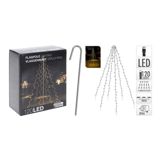 Sapin De Noël 120 Led Lumière Chaude 2m (hauteur)
