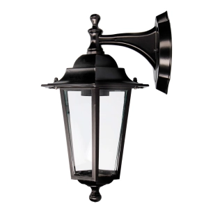 Aplique En Aluminium Et Verre Murale. Ip44 E27 60w Couleur Noir Ø19.5x21x32cm Modèle Zurich Edm
