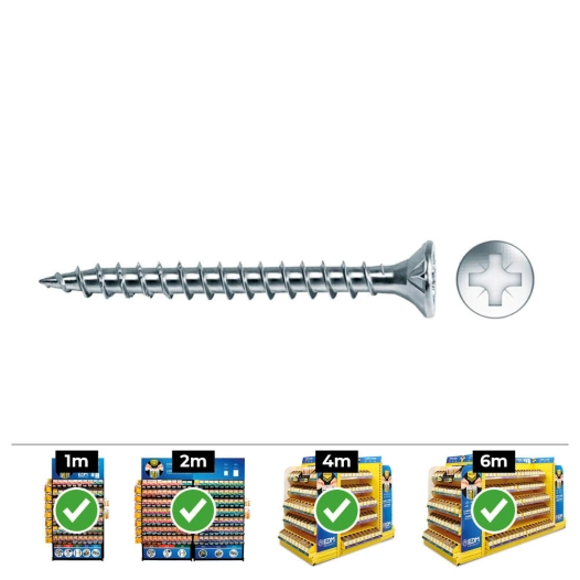 Boîte De 1000 Vis À Bois Pz Fraisées Din/Ref Vlox 3.5x20 Acier Zinqué + Lubr. Celo