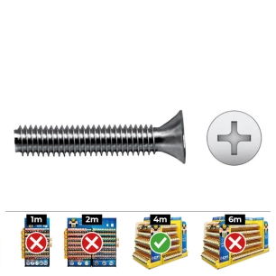 Boite De 500 Vis Metriques A Tete Fraisee Phillips Din/Ref965 4x20 Zinque