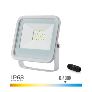 Projecteur Led 20w 1400lm 6400k Lumière Froide 12,4x10,6x2,8cm Blanc Edm
