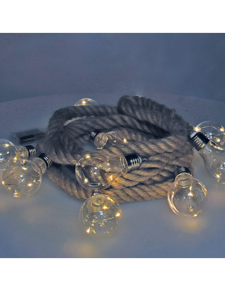 Guirlande Jute LED Batterie Ambiance chaleureuse sans fil - DECORATION WITH LIGHT