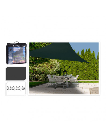 Auvent Tissu Triangulaire Couleur: Gris Foncé 360x360x360cm Ambiance