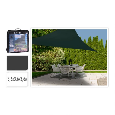 Auvent Tissu Triangulaire Couleur: Gris Foncé 360x360x360cm Ambiance