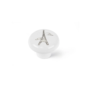 Lot 4 Boutons Ronds Pour Meuble Porcelaine Illustré Mod.E816 Ø40mm. Rei